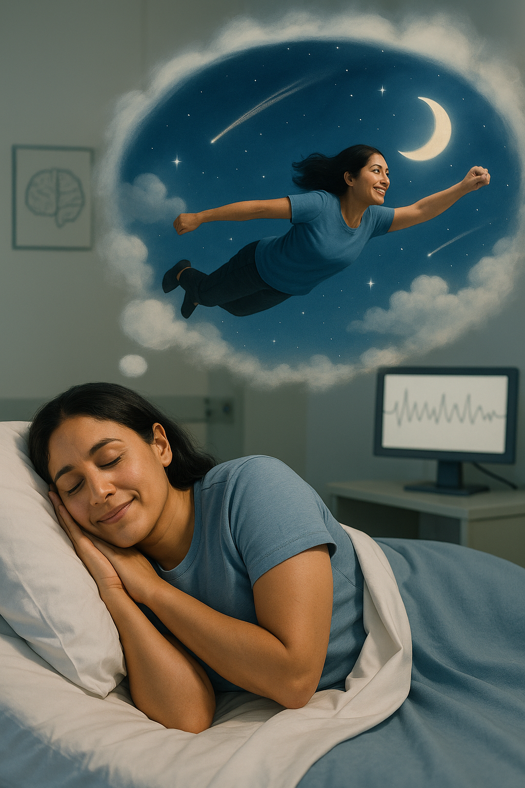 Personne qui dort et qui contrôle ses rêves